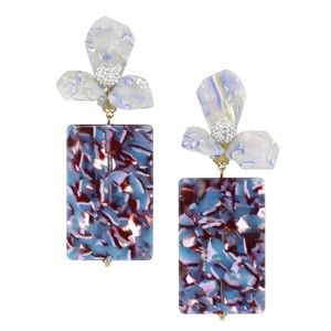 Lele Sadoughi Flower Gem Drop Earrings
